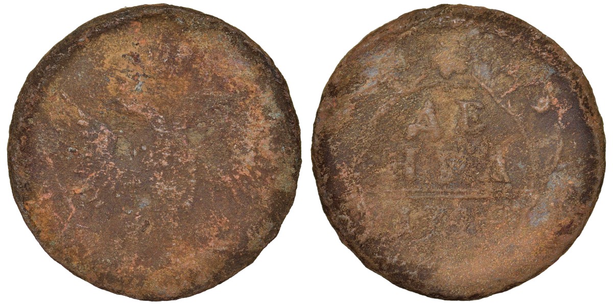 Россия деньга 1748 Елизавета (1741-1762) Биткин к 358 медь 51-3417