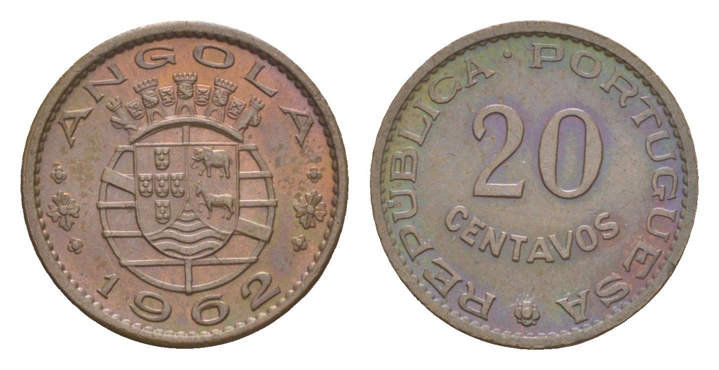 Ангола 20 сентаво 1962 KM 78 бронза UNC 4649-1057