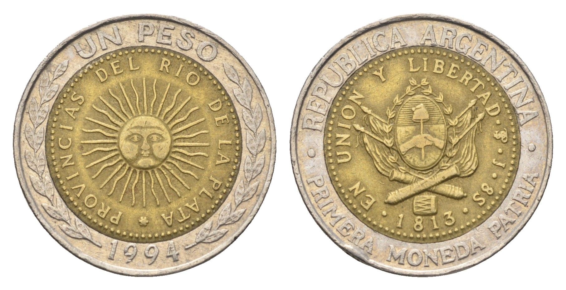 Аргентина 1 песо 1994 KM 112 биметалл 4663-631