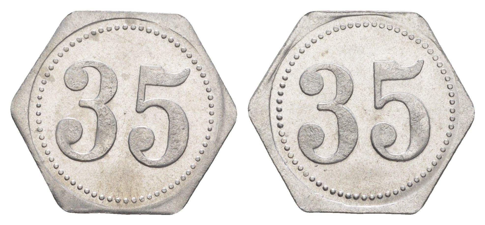 Германия жетон в 35 пфеннигов для приобретения "стакана пива" ND размер 21,5x21,5 мм, вес 0,97 гр алюминий UNC 4638-934