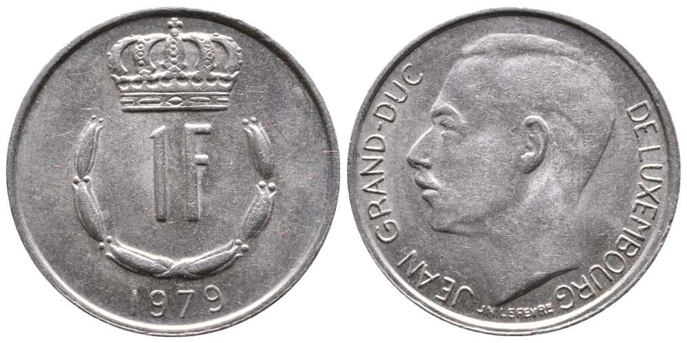 ЛЮКСЕМБУРГ 1 ФРАНК 1979 KM 55 медно-никель 177-1238