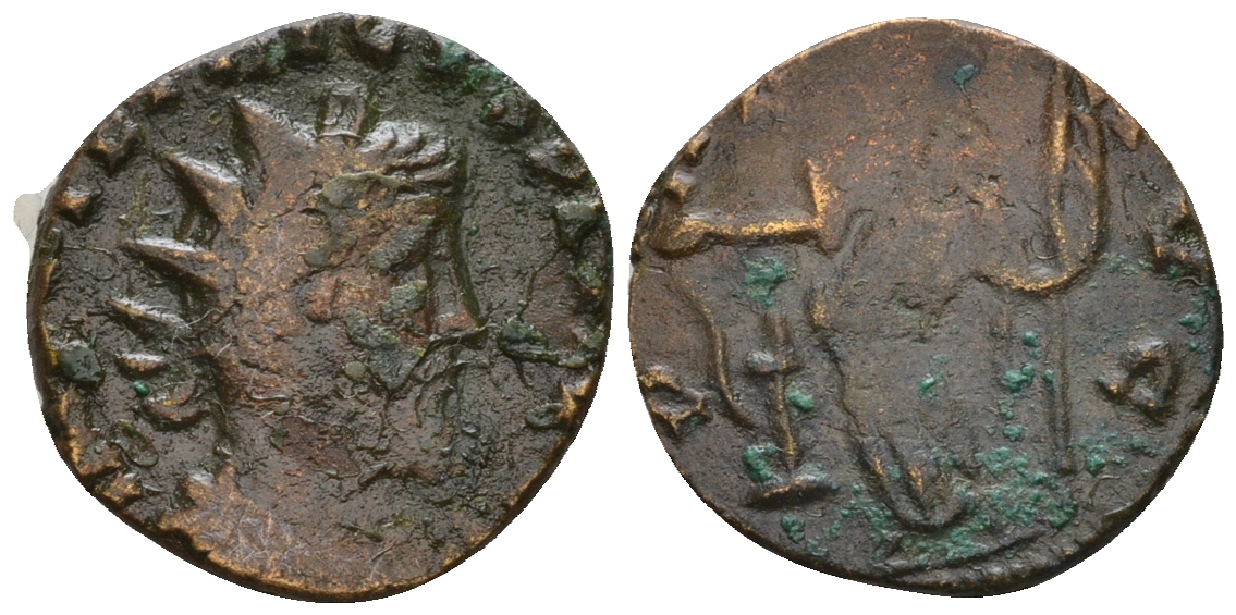 Римская Империя, императоры в Галлии антониниан 272 Тетрик, IMP C TETRICVS P F AVG, бюст императора / PAX AVG, Пация, персонификация Мира, локальная чеканка в Галлии RIC 100 биллон 1073-25-82