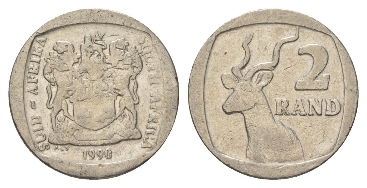 ЮАР 2 ранда 1990 KM 139 медь плакированная никелем 4626-1111