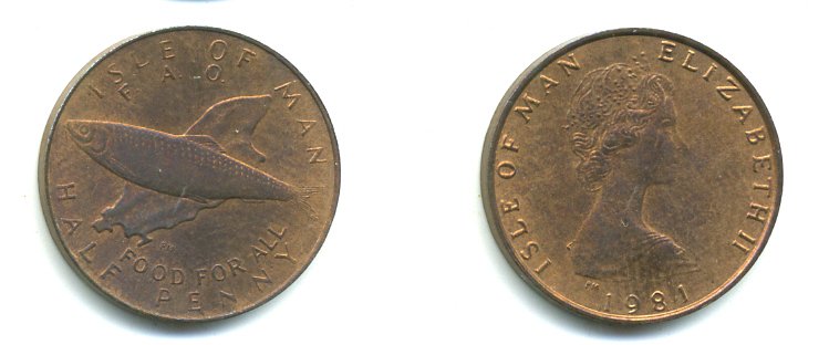 ОСТРОВ МЭН 1/2 ПЕНСА 1981 FAO КМ 72.1 UNC 36-1134