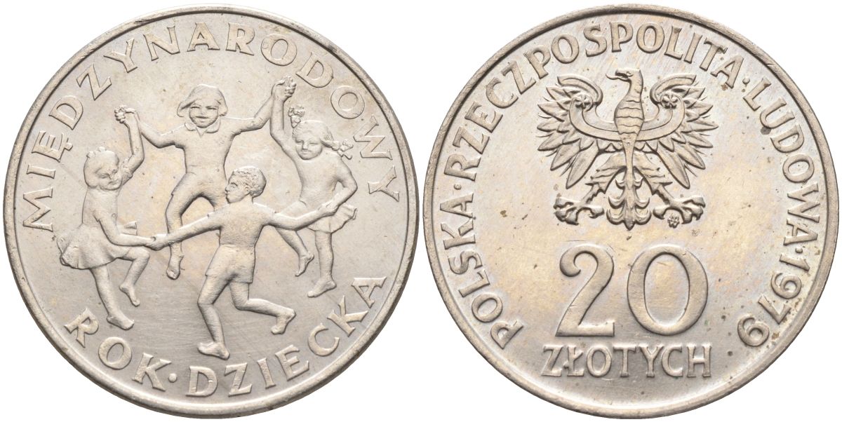Польша 20 злотых 1979 Международный год детей Y 99 медно-никель 4565-933