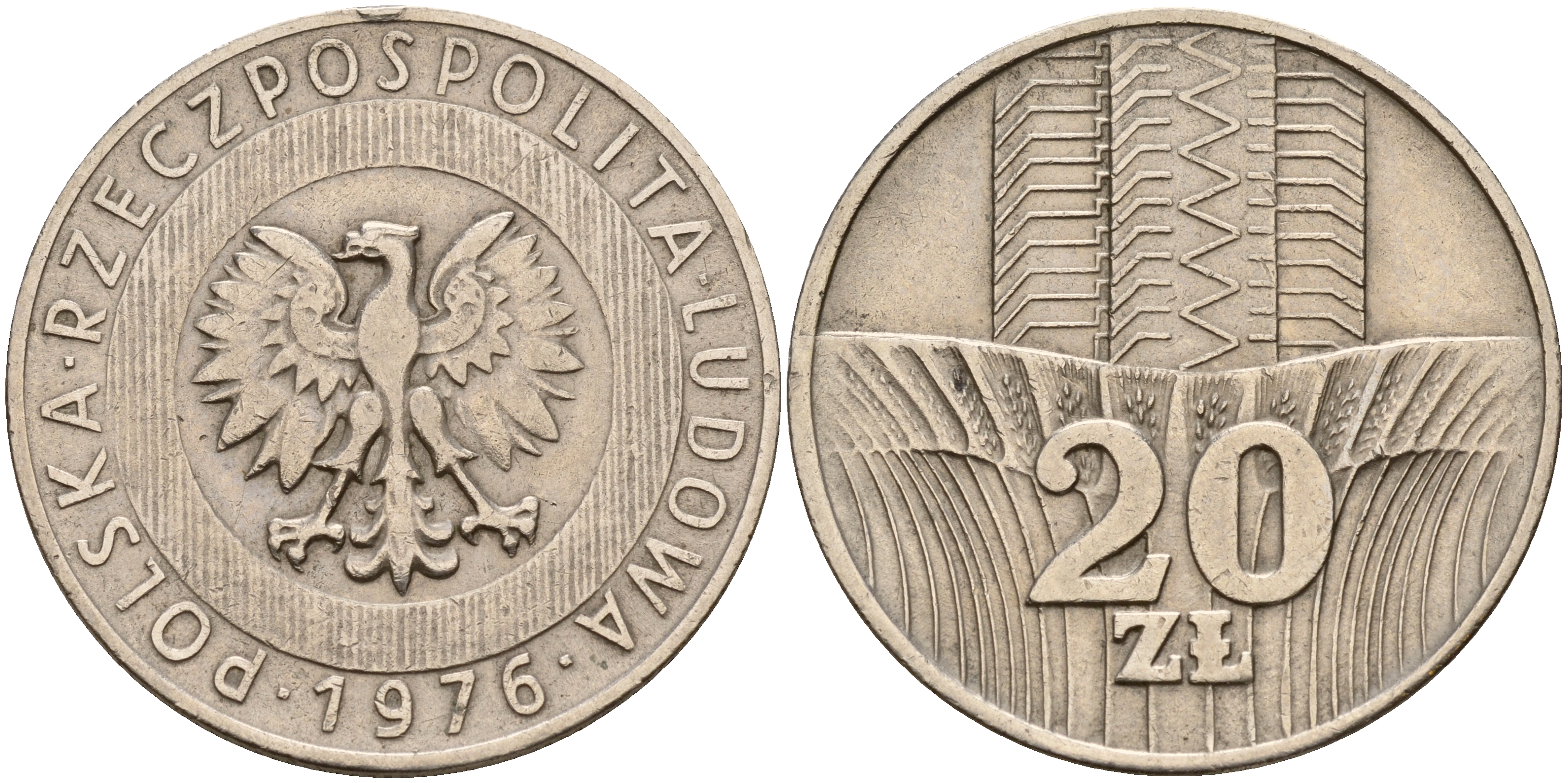 Польша 20 злотых 1976 MW KM 67 медно-никель 4157-925