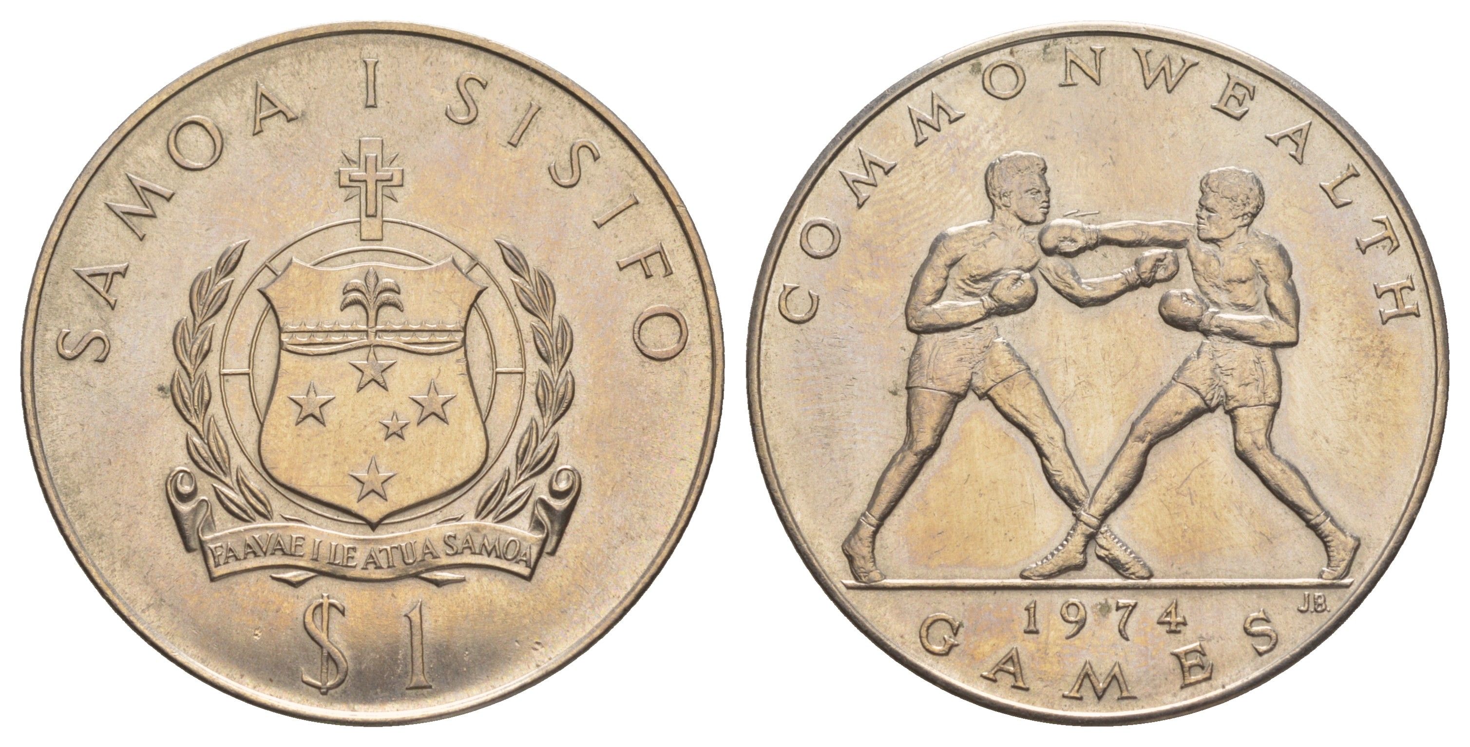 Самоа 1 тала 1974 Х Игры Содружества KM 18 медно-никель BU 4125-532