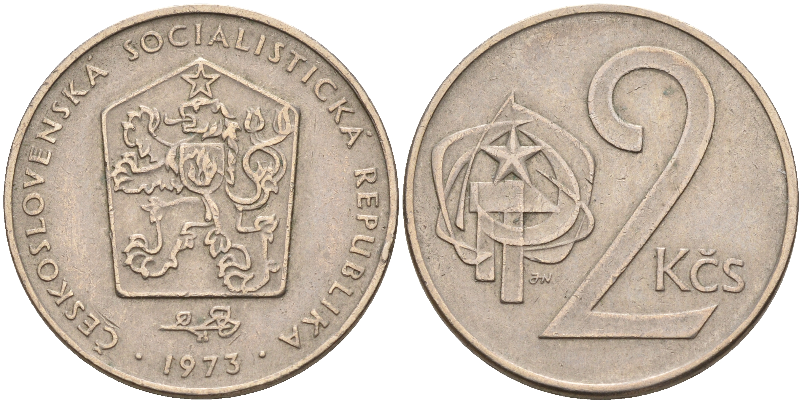 Чехословакия 2 кроны 1973 KM 75 медно-никель    4143-335