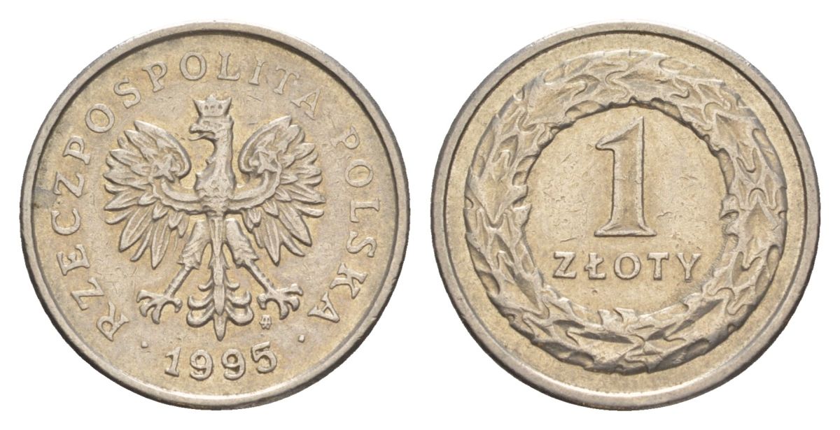 Польша 1 злотый 1995 Y 282 медно-никель 4626-624