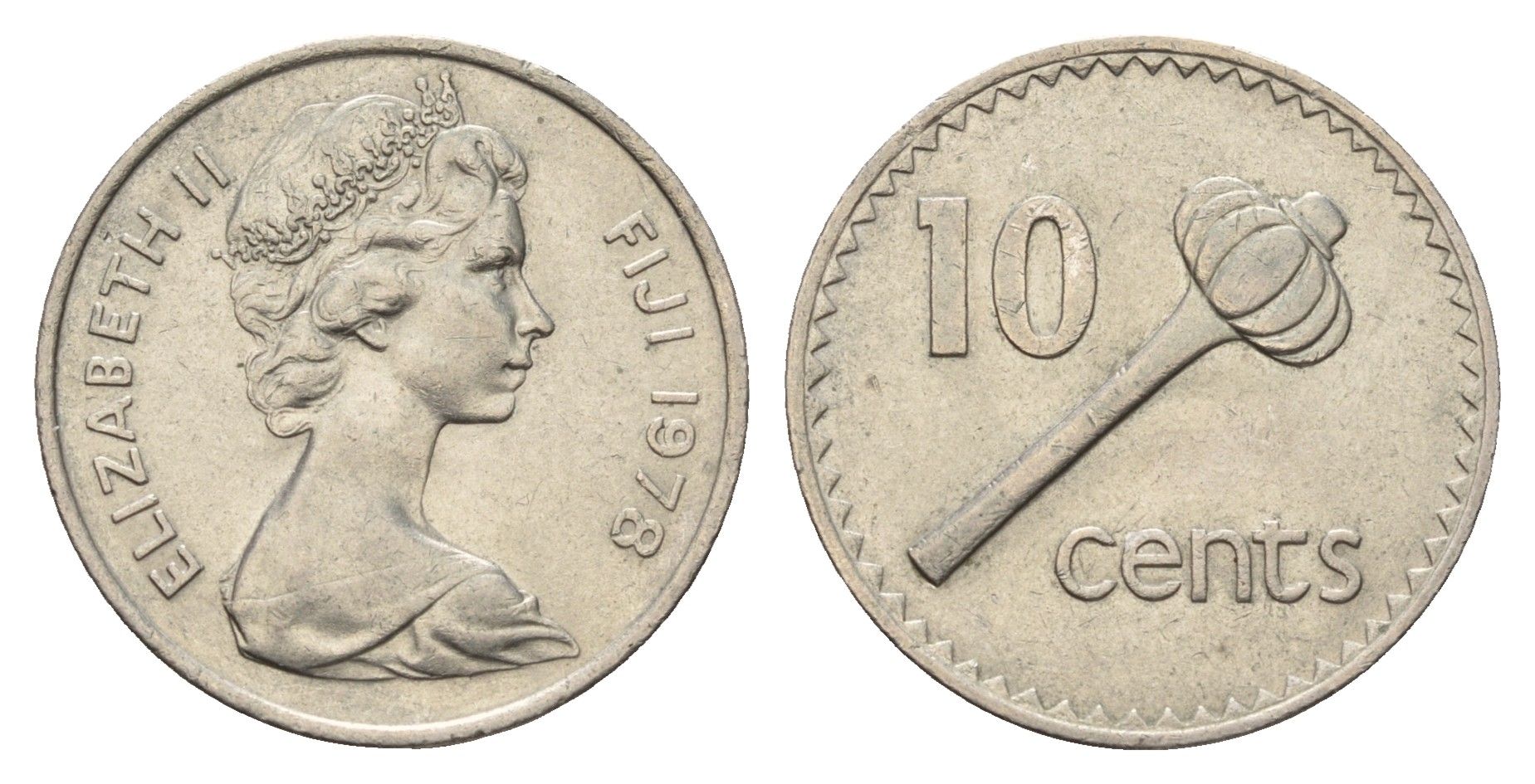 Фиджи 10 центов 1978 KM 30 медно-никель UNC 4678-1016