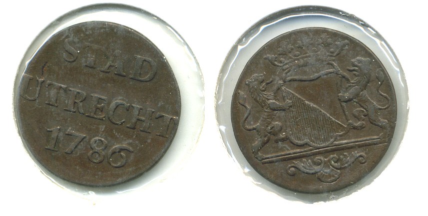 НИДЕРЛАНДЫ УТРЕХТ 1 ДУИТ 1786 KM 91 медь 503-721