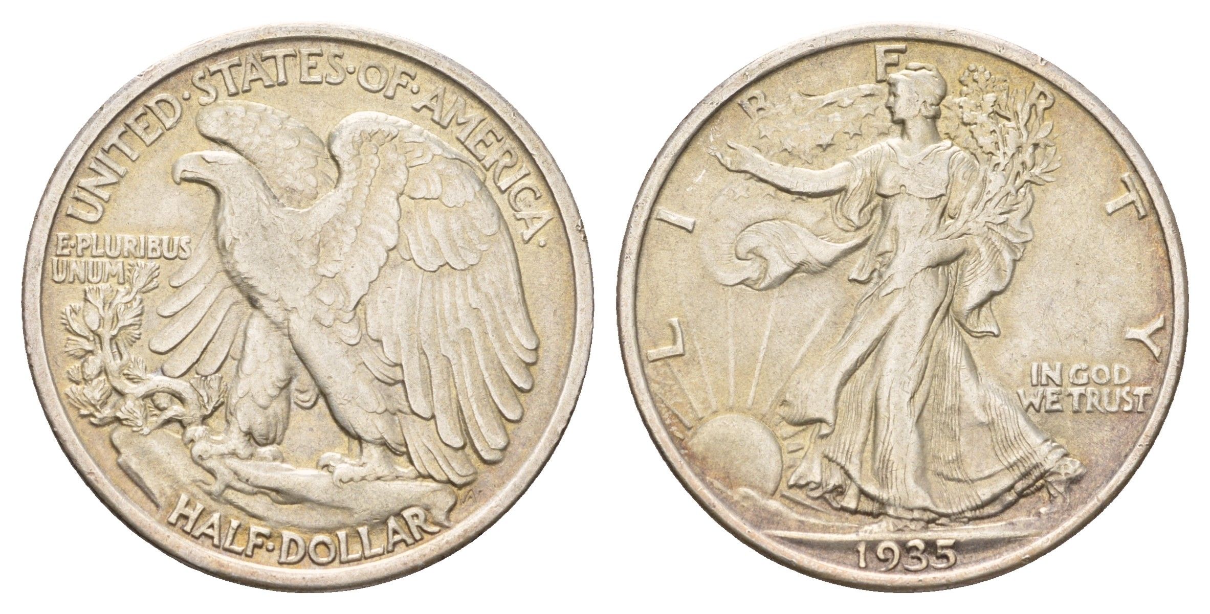 США 1/2 доллара (50 центов) 1935 KM 142 серебро 4127-2115