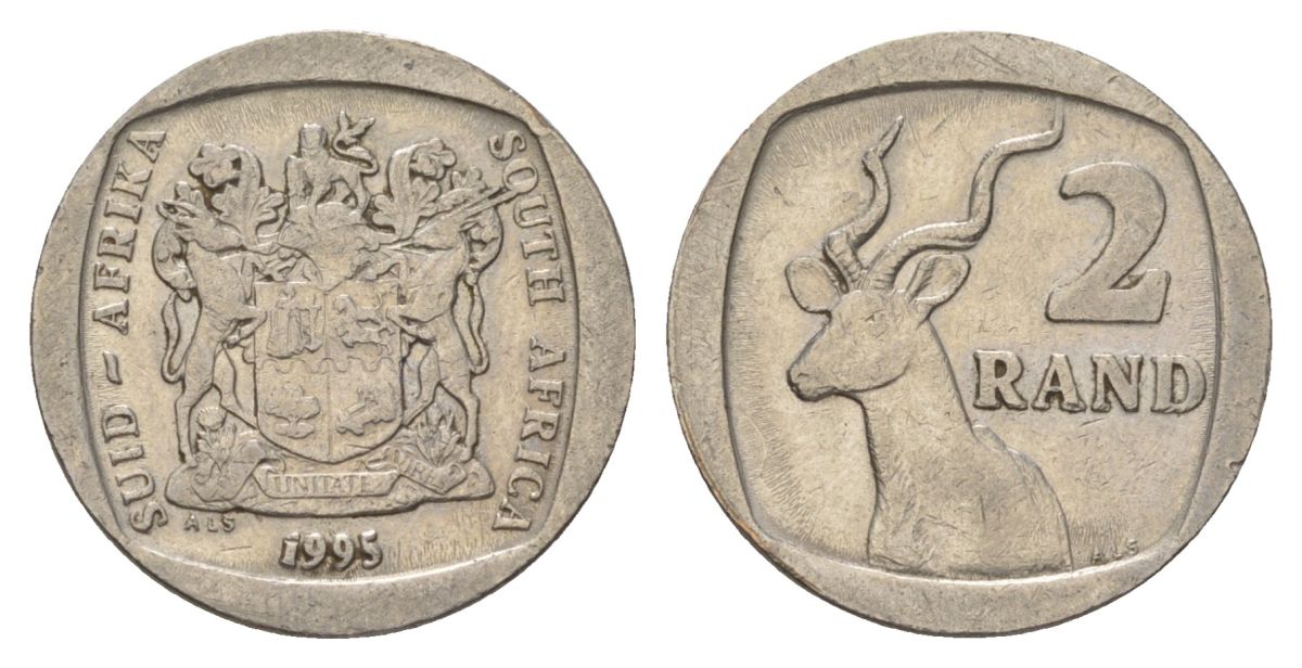 ЮАР 2 ранда 1995 KM 139 медь плакированная никелем 4626-1152