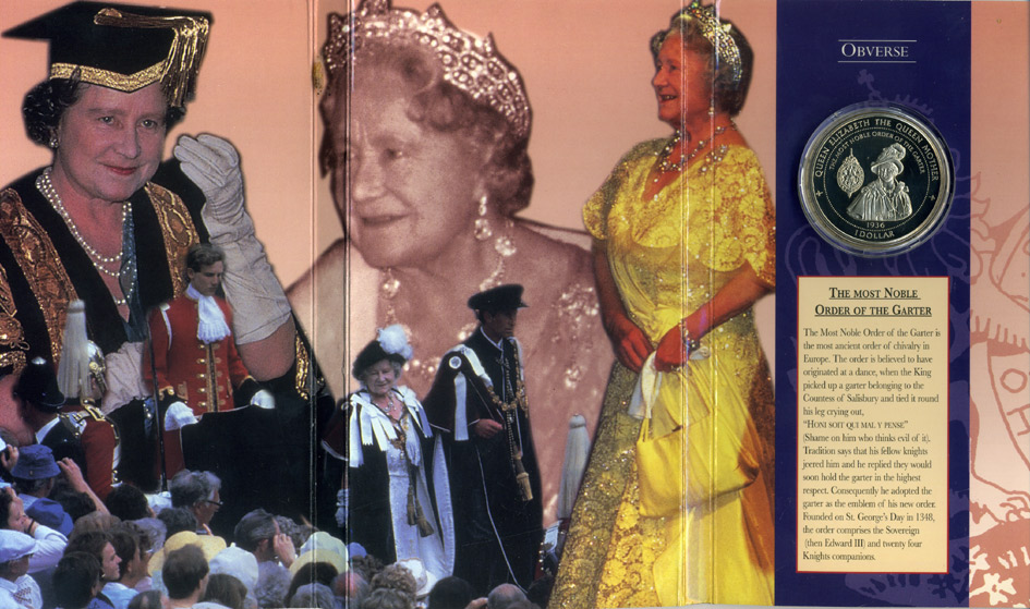 Остров Питкерн 1 доллар 1997 Королева Елизавета - Королева мать, в оригинальном картонном буклете, тираж 10000 экземпляров KM 10 медно-никель  PROOF 7-5-6-16