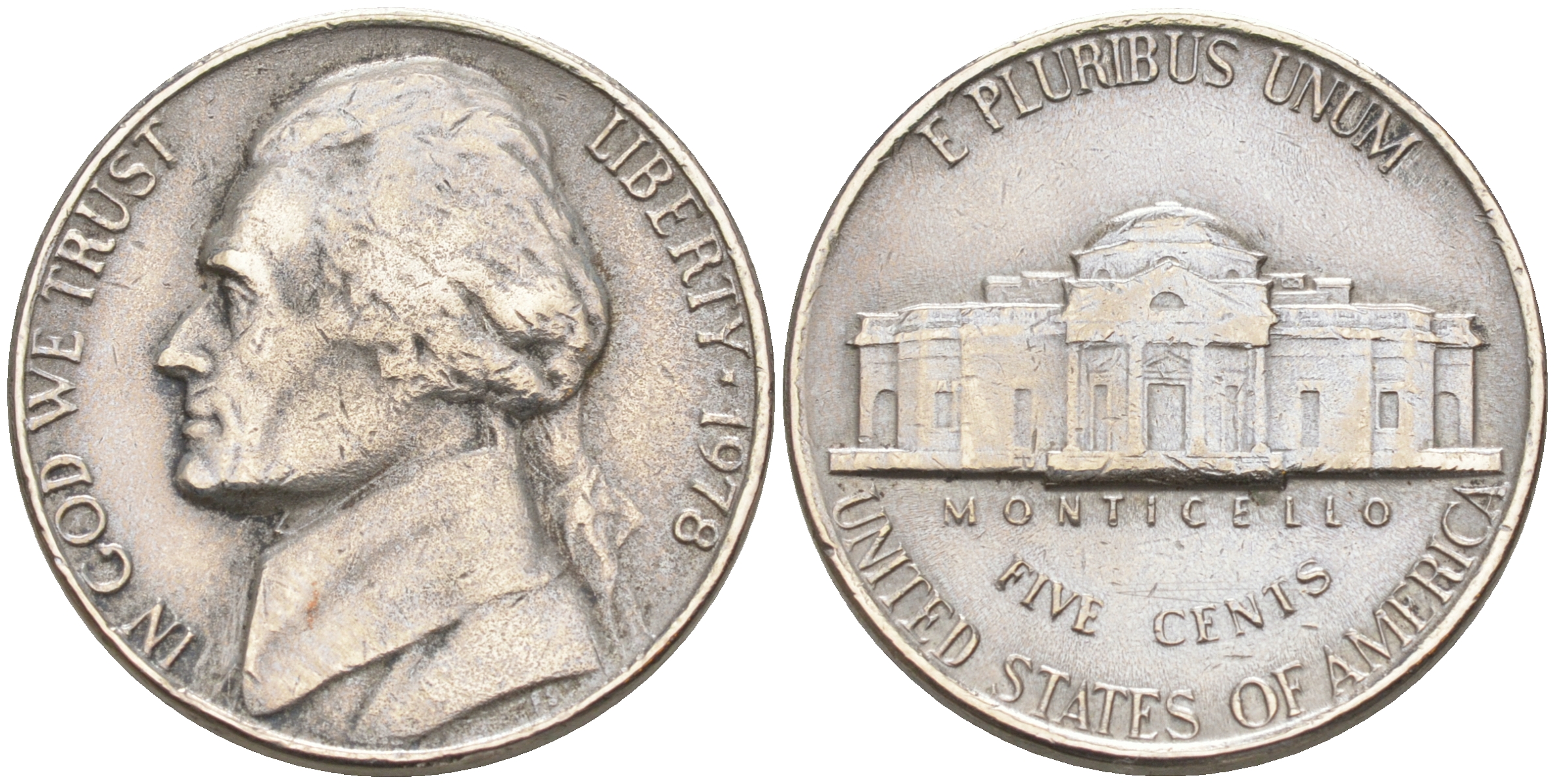 США 5 центов 1978 Джефферсон KM A192 медно-никель 190-126