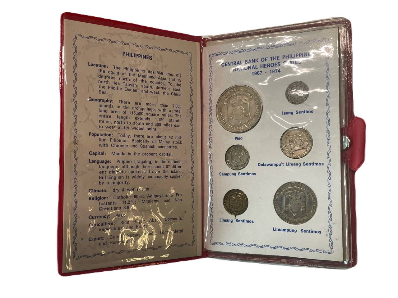 Филиппины набор из 12 монет (1, 5, 10, 25 и 50 сентаво; 1 и 5 писо) 1968-1980 в оригинальной упаковке 2-5-1-19