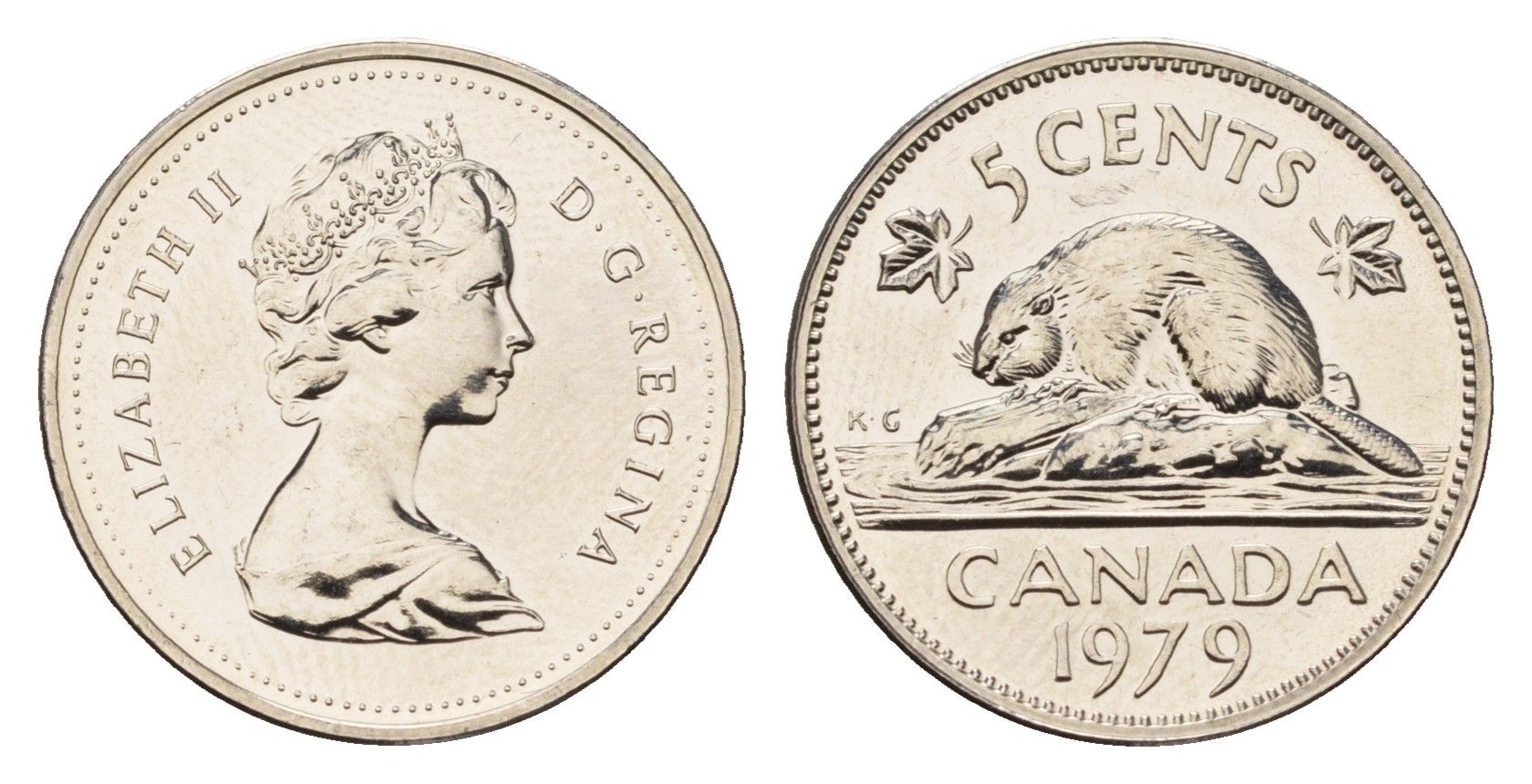 Канада 5 центов 1979 Елизавета II (1952-2022), бобр KM 60.2 никель PROOF-LIKE (BU) 4685-836