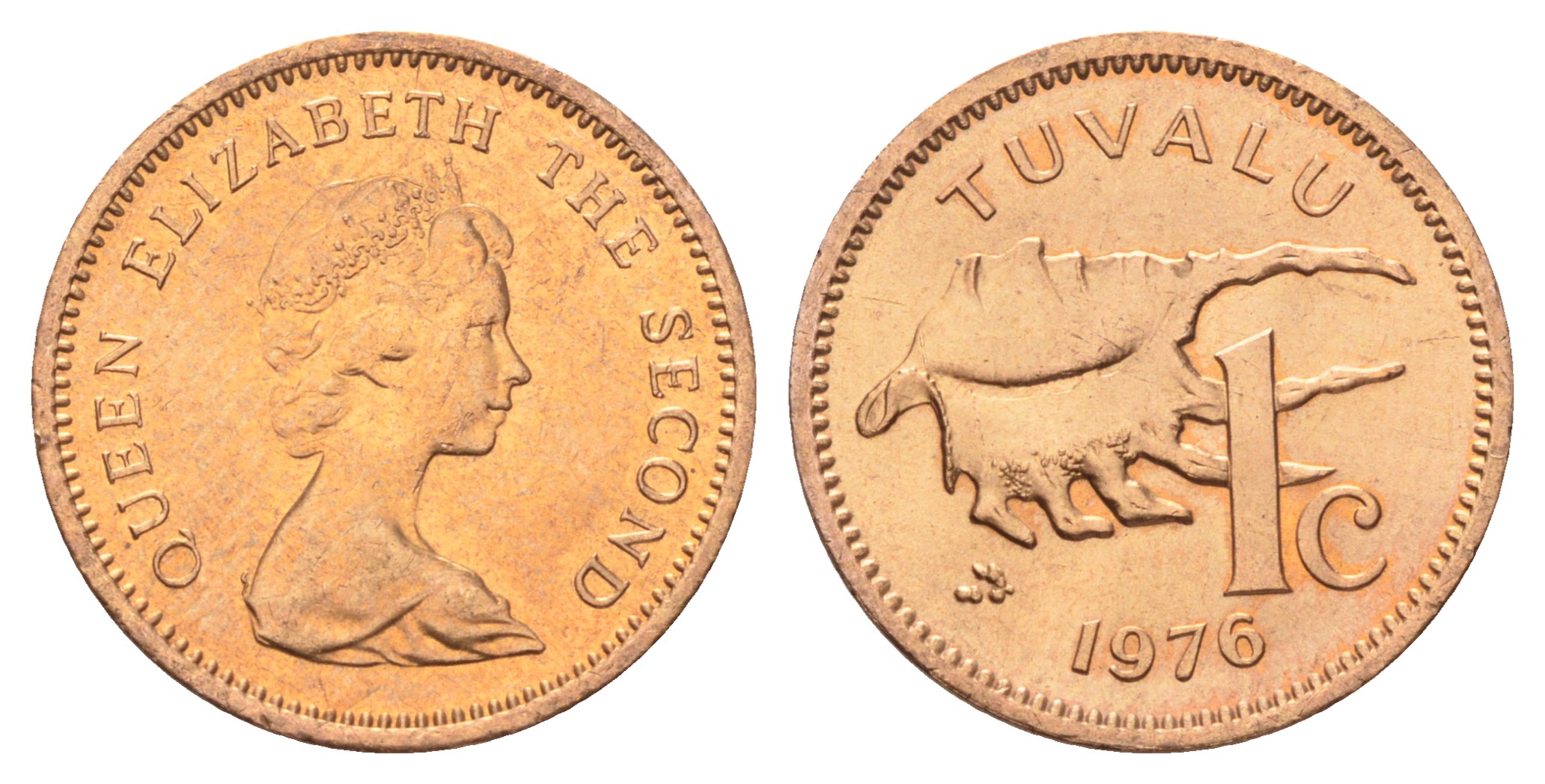 Тувалу 1 цент 1976 KM 1 бронза UNC M41-17
