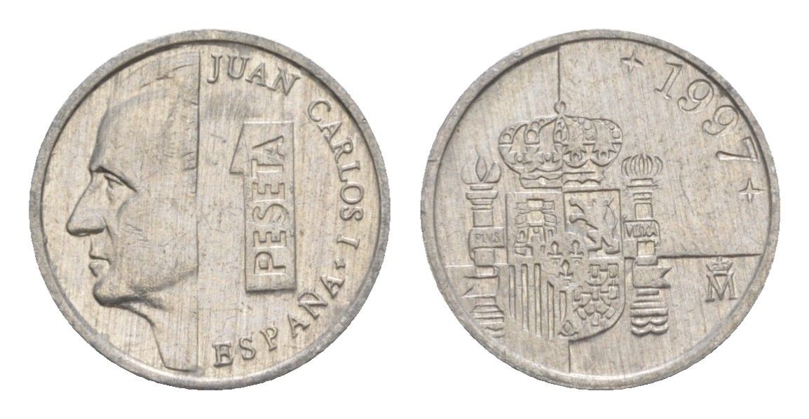 Испания 1 песета 1997 KM 832 алюминий 4632-338