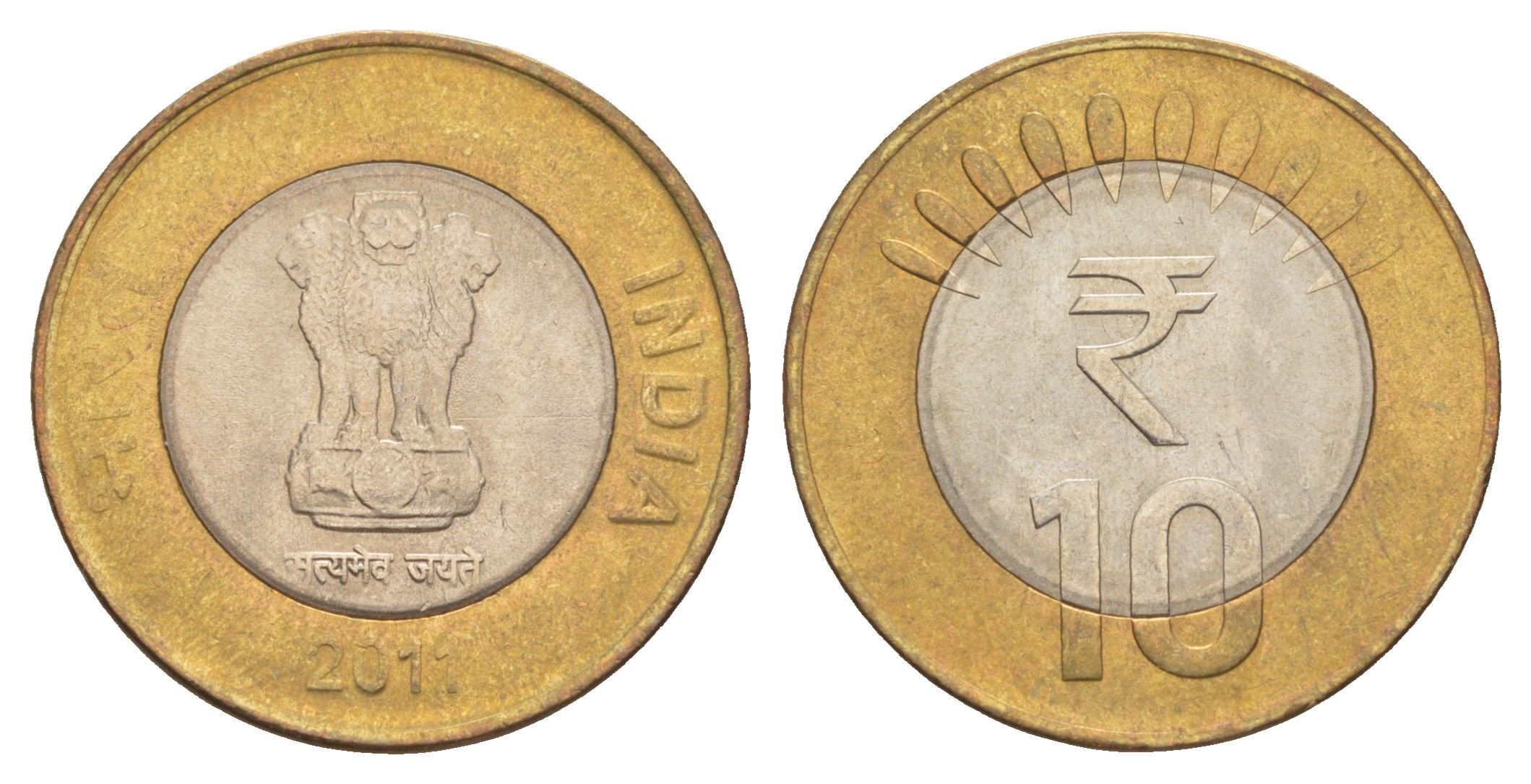 Индия 10 рупий 2011 KM 400 биметалл 4650-1143