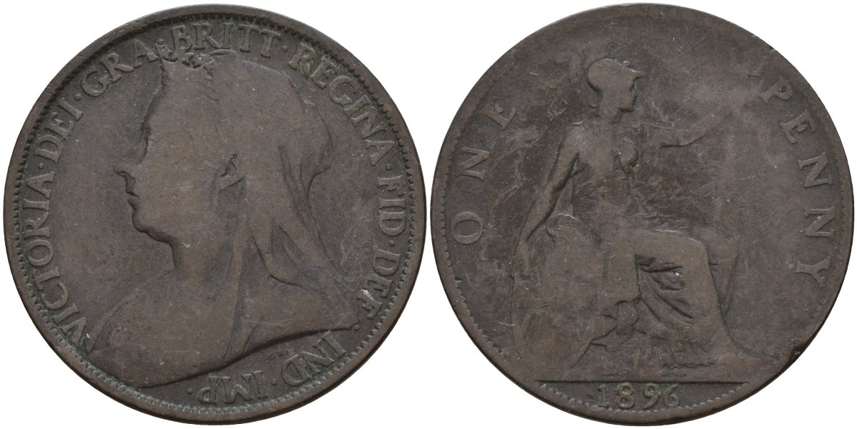 Великобритания 1 пенни 1896 Виктория (1837-1901) KM 790, Spink 3961 бронза 4144-722