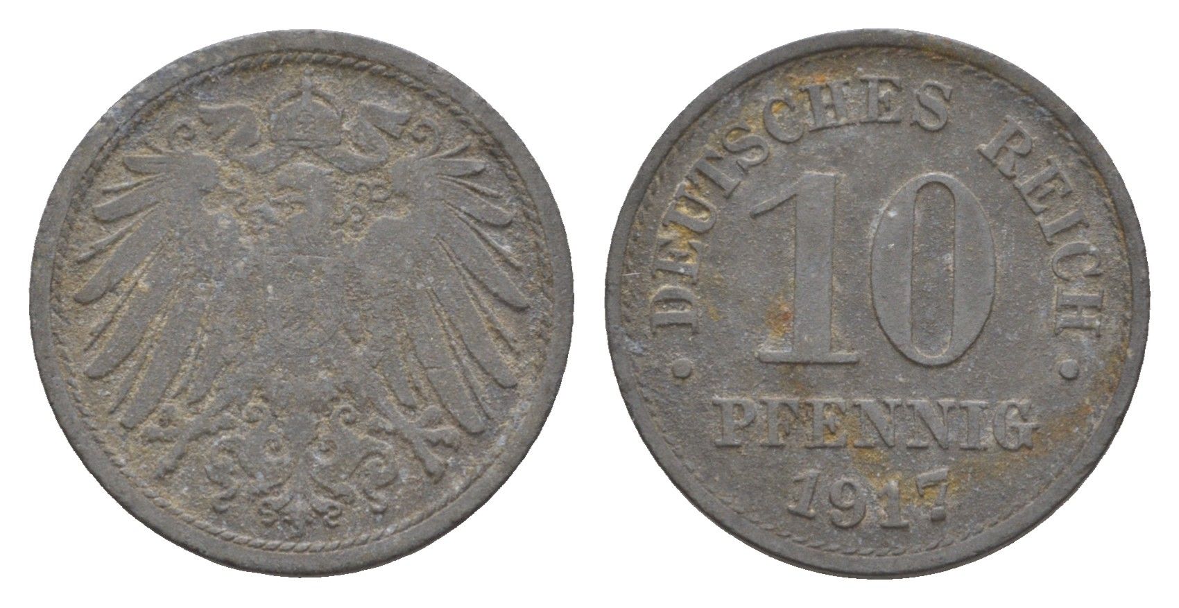 Германия 10 пфеннигов 1917 KM 26, J. 299 цинк 4659-241