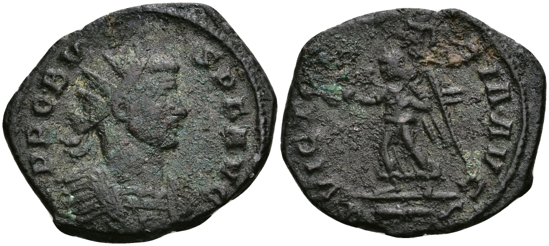 Римская Империя аврелианиан 281 Проб VICTORIA AVG Рим Very fine RIC 215 бронза 270-925