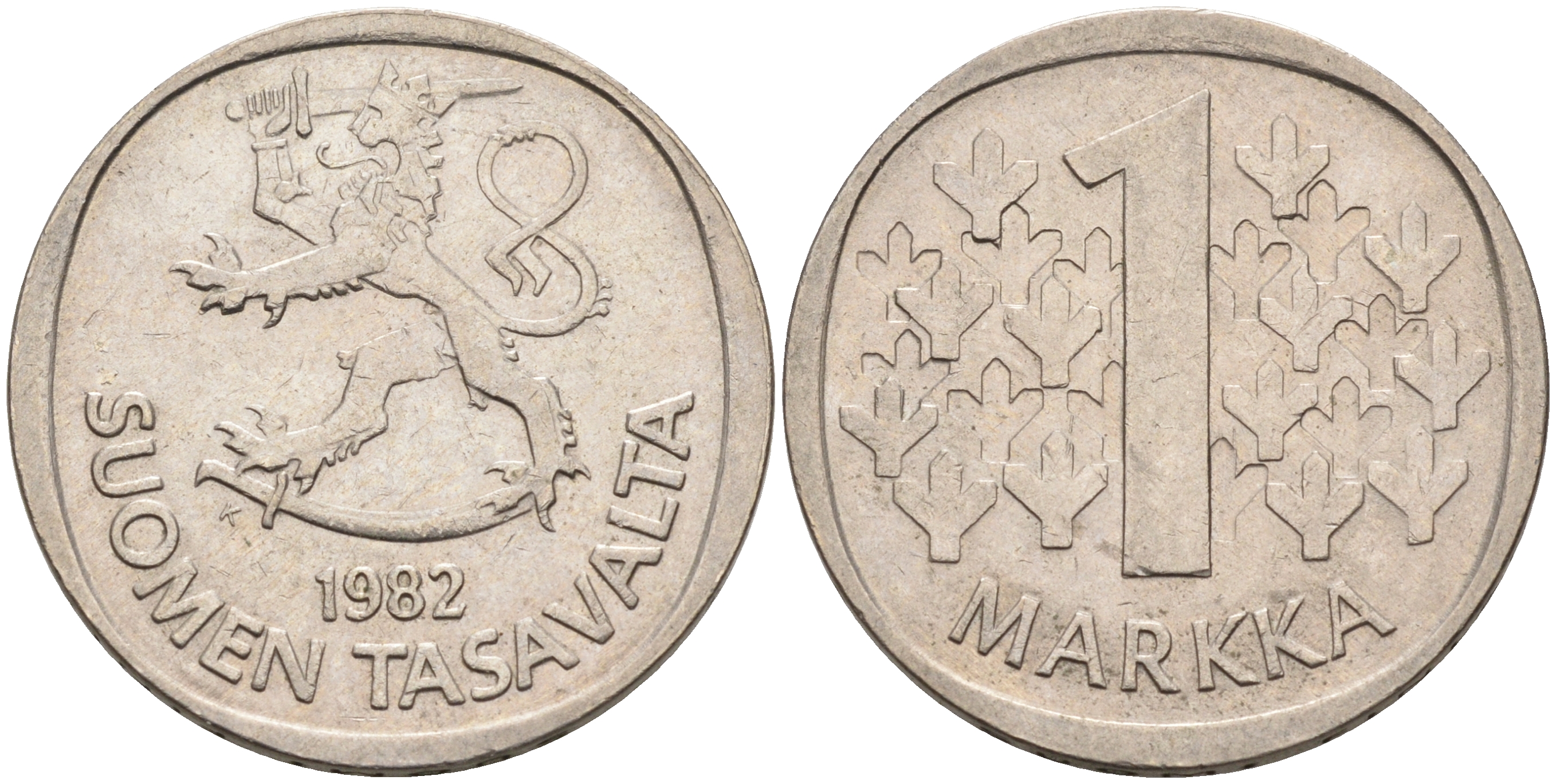 ФИНЛЯНДИЯ 1 МАРКА 1982 К KM 49а медно-никель 4589-445