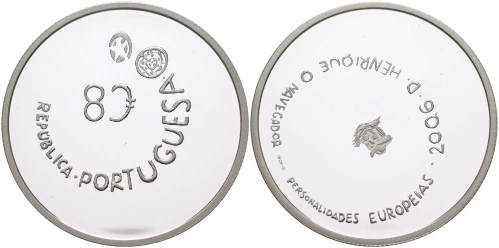 Португалия 8 евро 2006 принц Генрих Мореплаватель KM 776a серебро PROOF 02-087-23