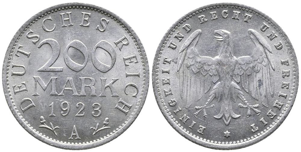 ГЕРМАНИЯ 200 МАРОК 1923 А KM 35, J. 304 алюминий 24-827