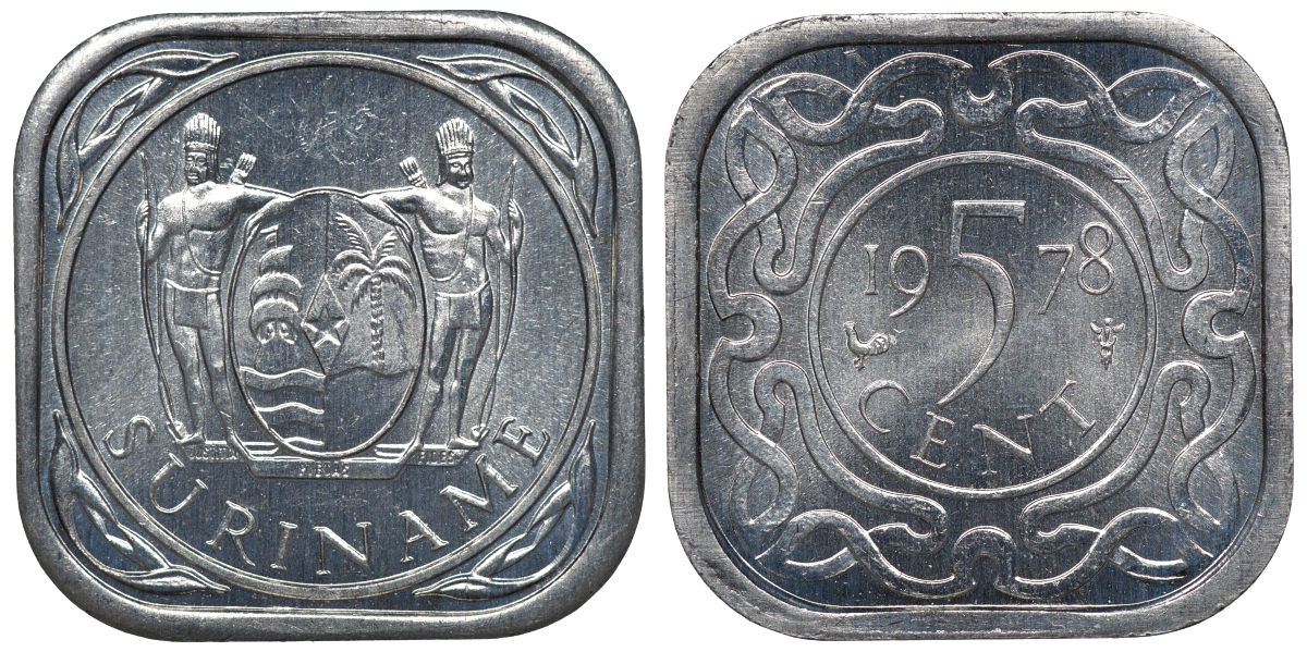 Суринам 5 центов 1978 KM 12.1a алюминий UNC 4118-554