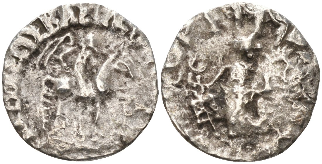 Индо-Скифское царство драхма 58-12 гг. до н.э. Азес, царь верхом на коне, легенда на греческом и на языке харошти/Зевс, держащий Нику и Скипетр, легенда на языке харошти - ВЕЛИКИЙ ЦАРЬ, ЦАРЬ ЦАРЕЙ, АЗЕС ВЕЛИКИЙ Senior 105 серебро 1073-19-113