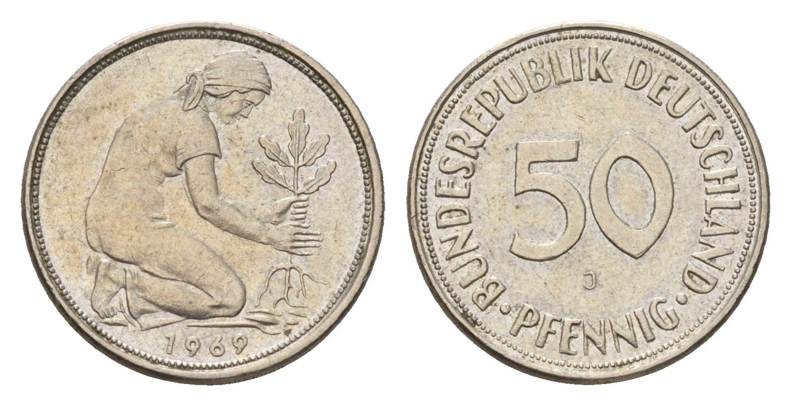ФРГ 50 пфеннигов 1969 J KM 109, J. 384 медно-никель 4621-119
