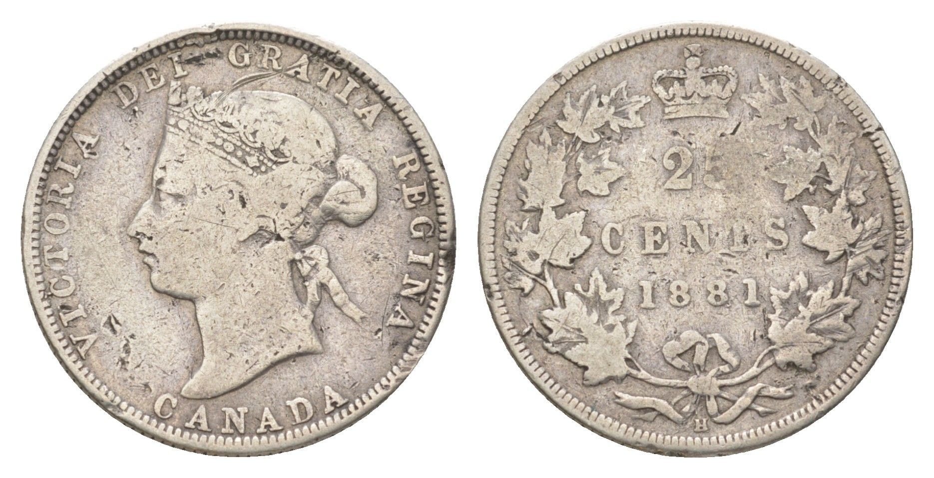Канада 25 центов 1881 Виктория (1837-1901) KM 5 серебро 3896-133