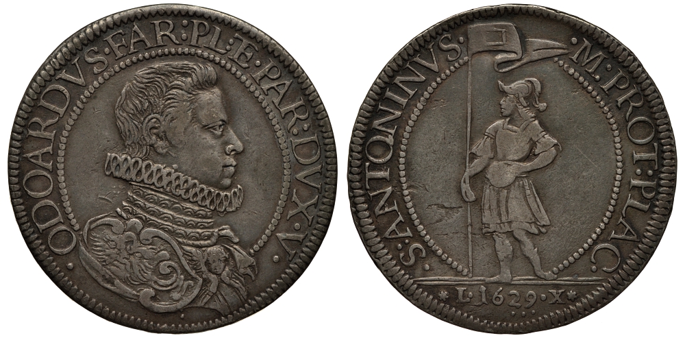 Пьяченца 1 скудо 1629 Одоардо Фарнезе (Герцог Пармский) Dav. 4128 серебро 00-000-00