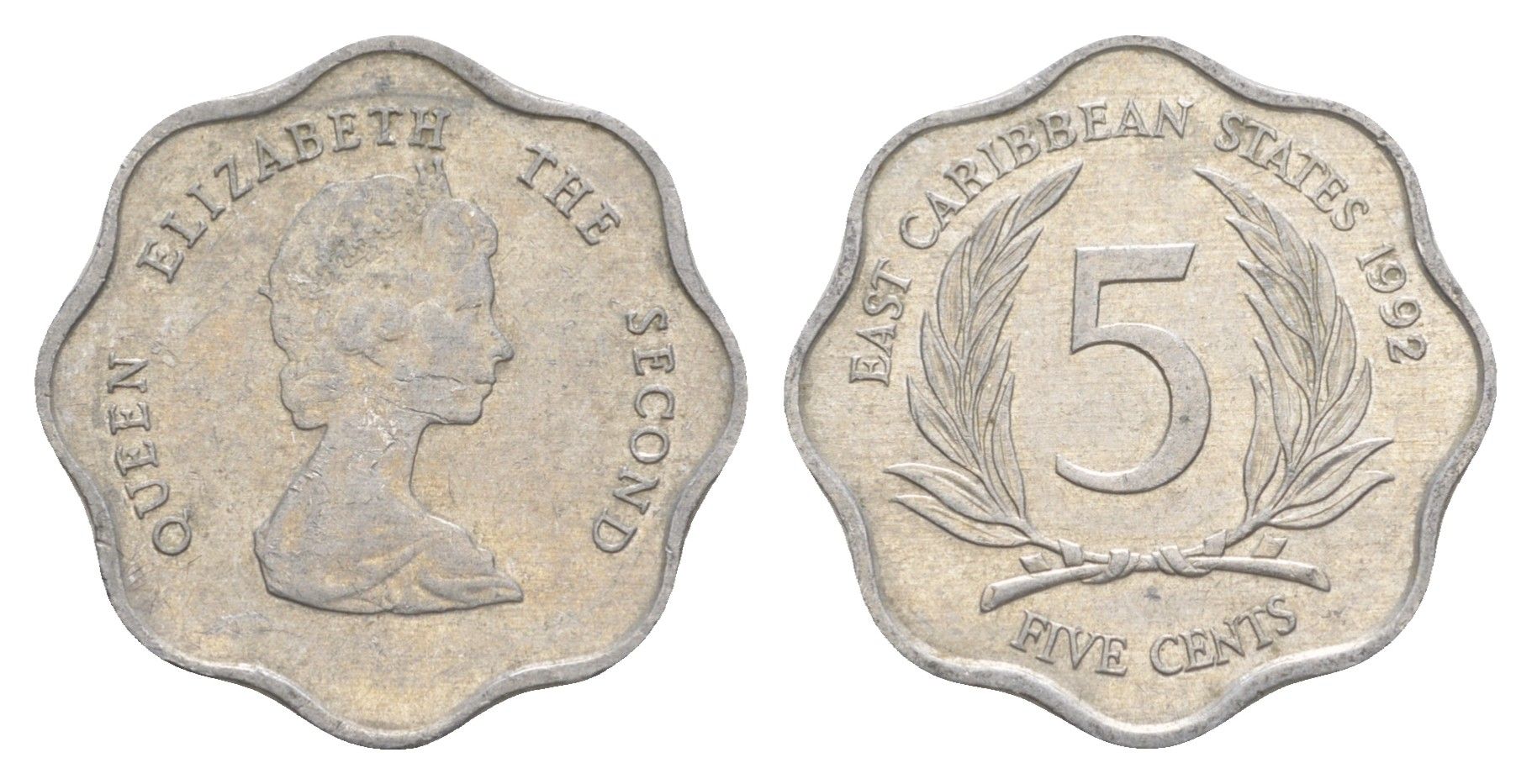 Восточные Карибские острова (Карибы) 5 центов 1992 KM 12 алюминий 4646-235