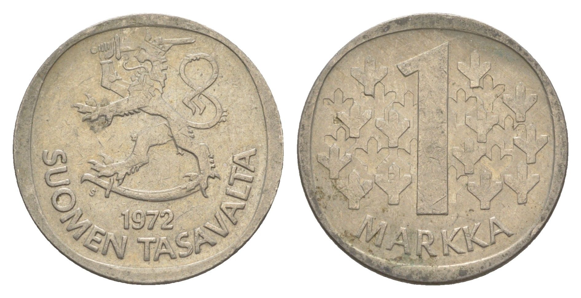 Финляндия 1 марка 1972 KM 49a медно-никель 4633-315