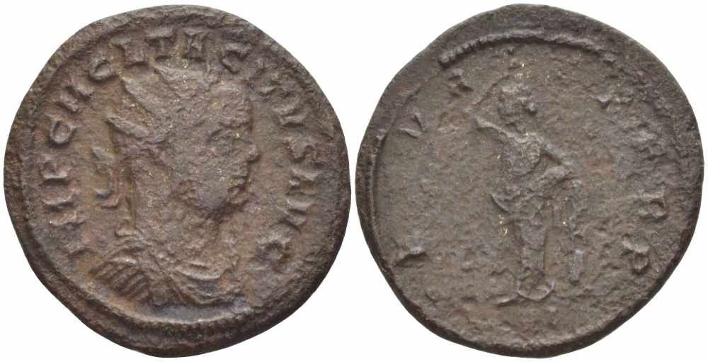 Римская Империя аврелианиан 275 Тацит SECVRIT PERP Тицин Very fine RIC 163 бронза 1073-16-102