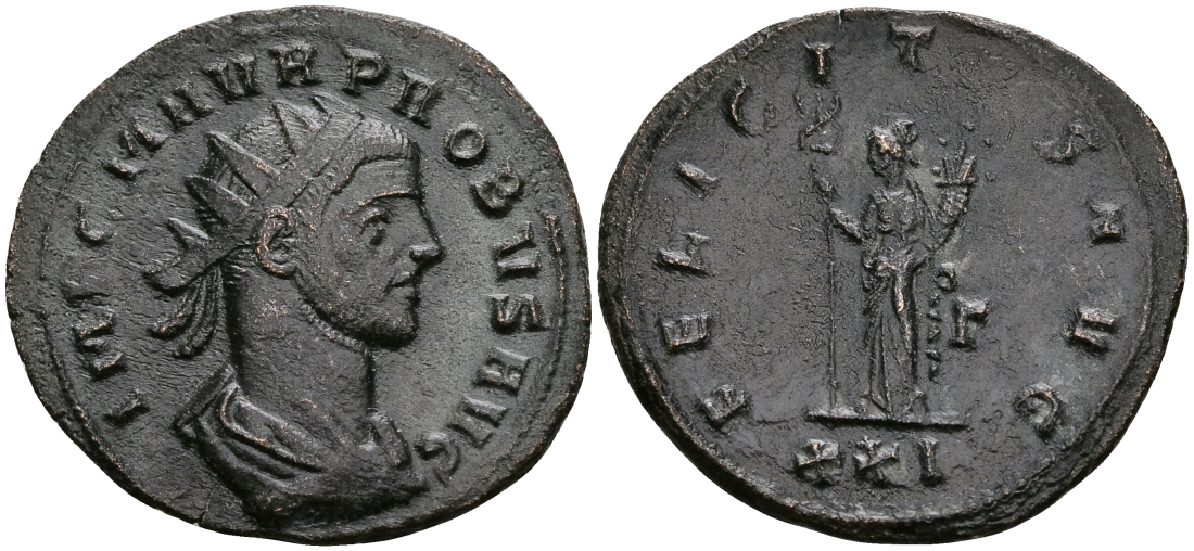 Римская Империя аврелианиан 276 - 282 Проб FELICITAS AVG Сисция about Extremely fine RIC 682 бронза 1073-3-9-4