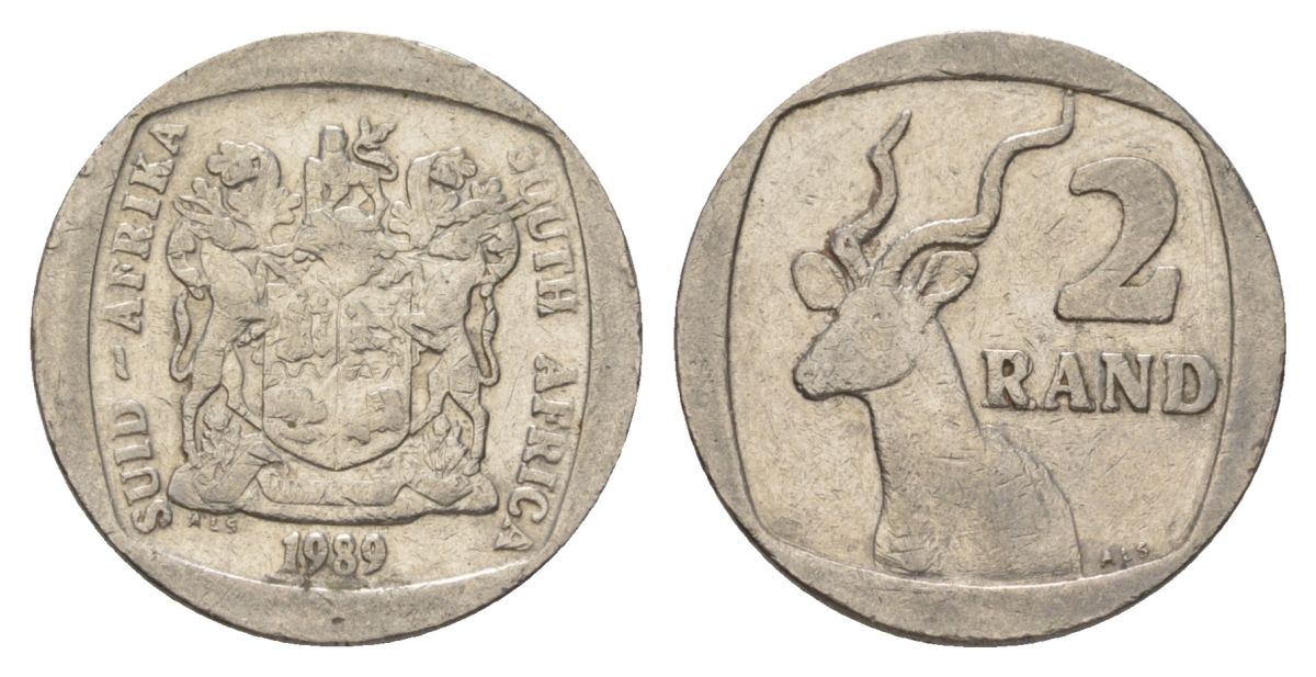 ЮАР 2 ранда 1989 KM 139 медь плакированная никелем 4626-1016