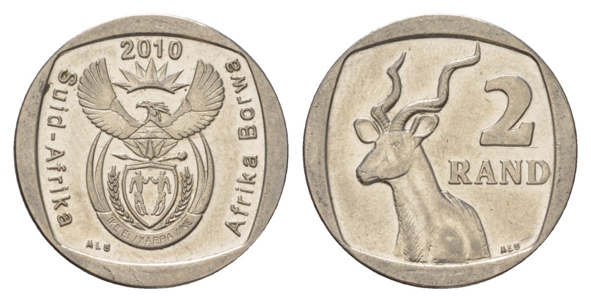 ЮАР 2 ранда 2010 KM 498 медь плакированная никелем UNC 4628-235