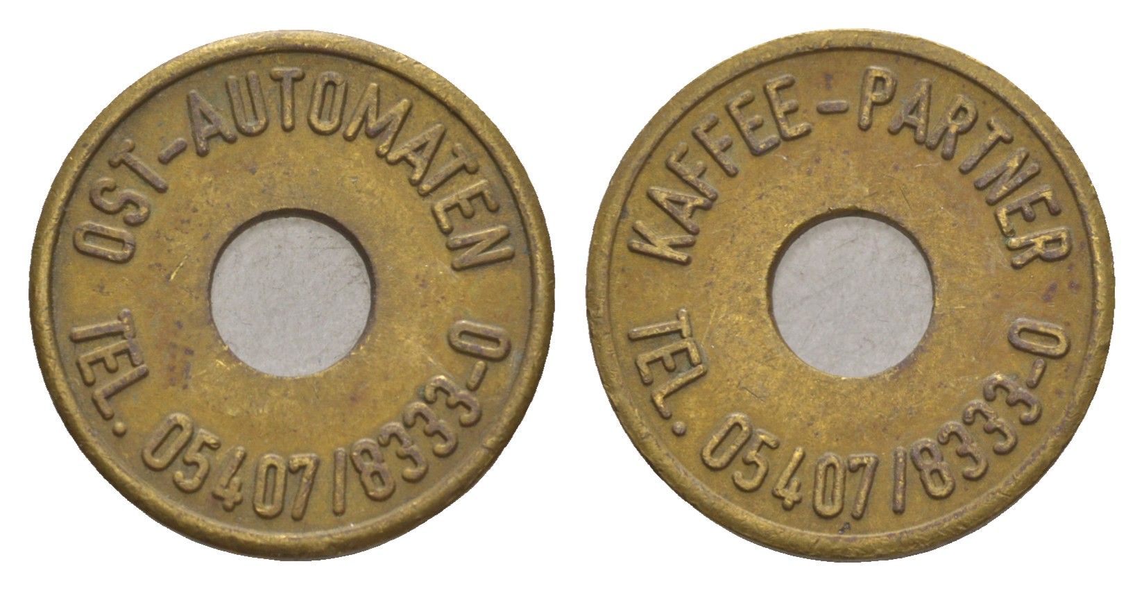 ФРГ жетон для торгового автомата - Coffee Partner ND (1973-1985) диаметр 20 мм, вес 3,5 гр латунь 4655-726