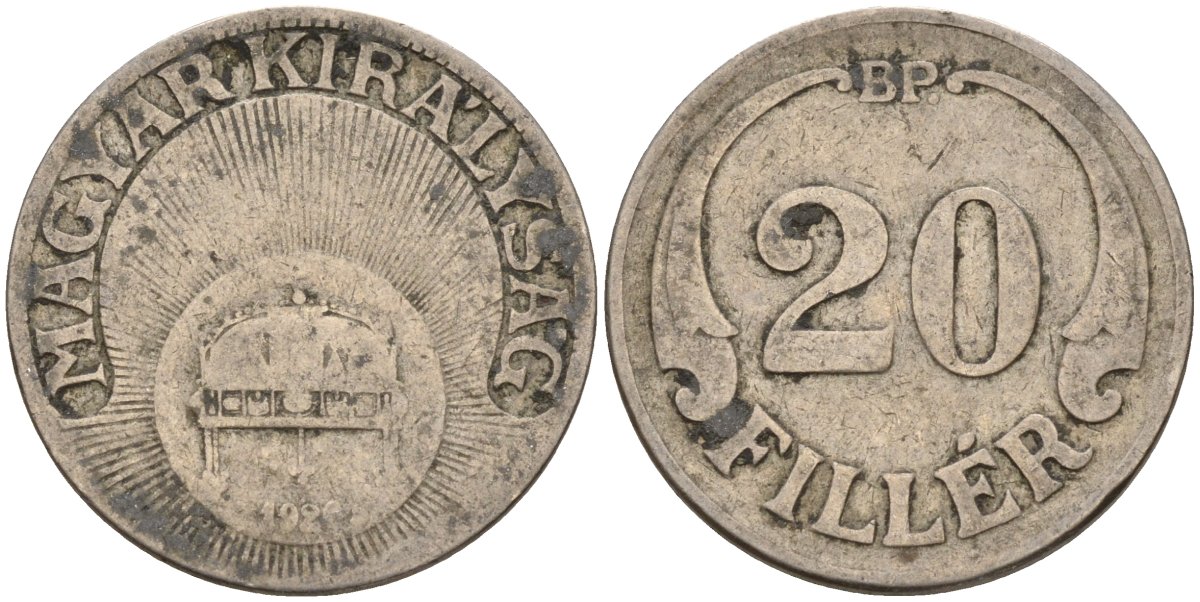 Венгрия 20 филлеров 1926 KM 508 медно-никель 4151-1041
