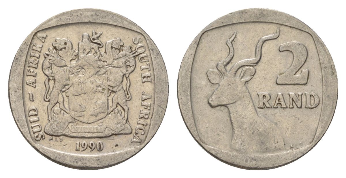 ЮАР 2 ранда 1990 KM 139 медь плакированная никелем 4626-1121