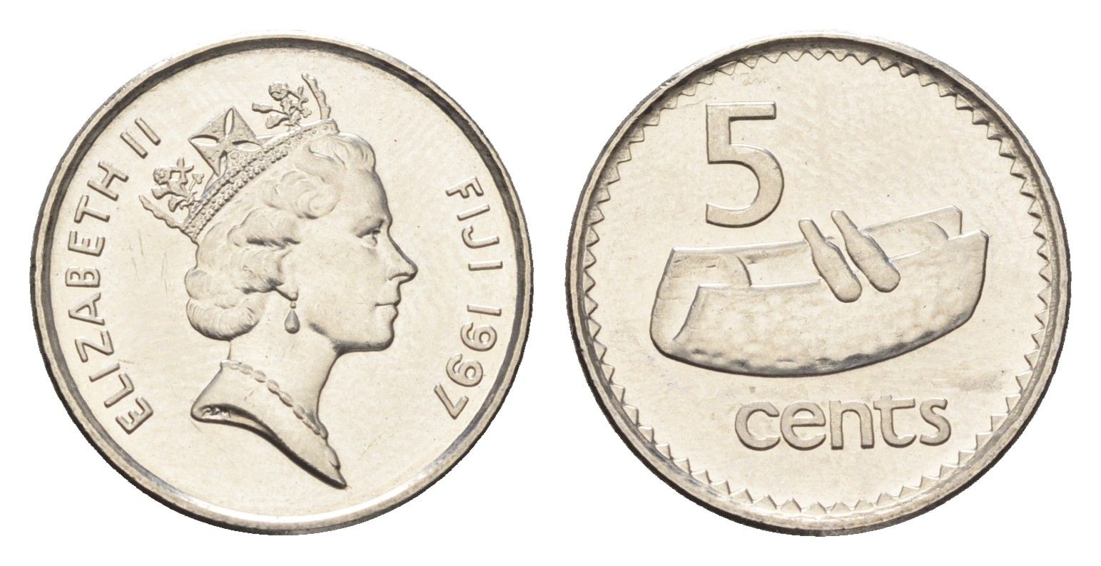 Фиджи 5 центов 1997 KM 51a сталь плакированная никелем UNC 4668-567