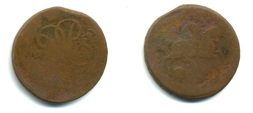 РОССИЯ 1 КОПЕЙКА 1759 медь 61-517