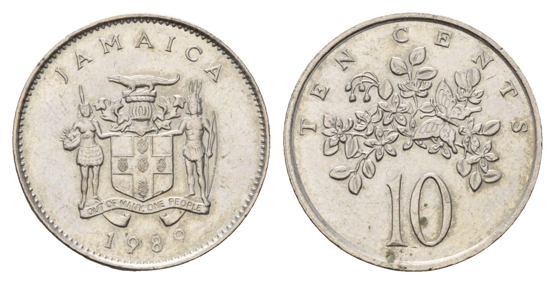 Ямайка 10 центов 1989 KM 47 медно-никель 4114-323