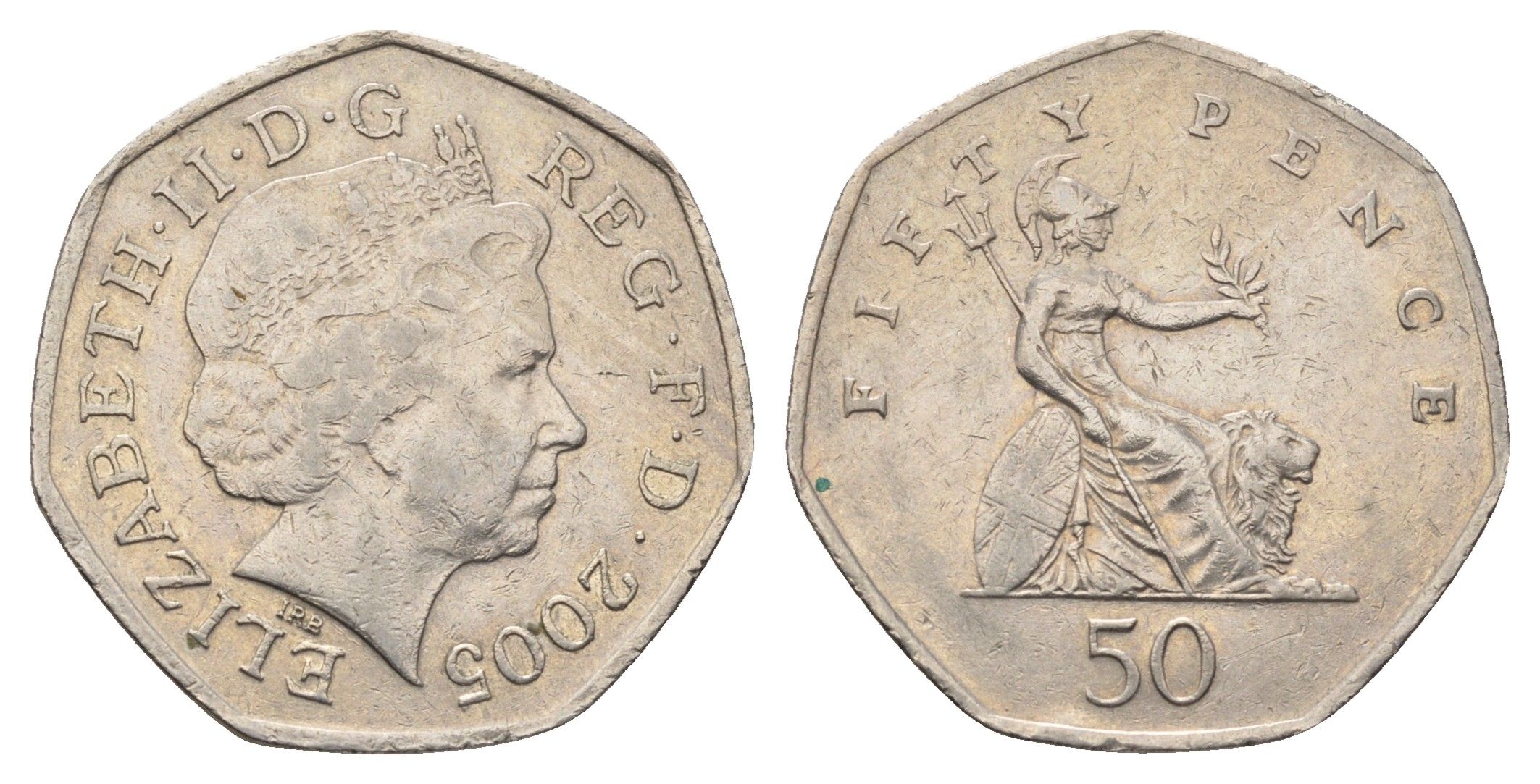 Великобритания 50 пенсов 2005 Елизавета II (1952-2022) KM 991, Spink 4610 (H8) медно-никель 4695-723