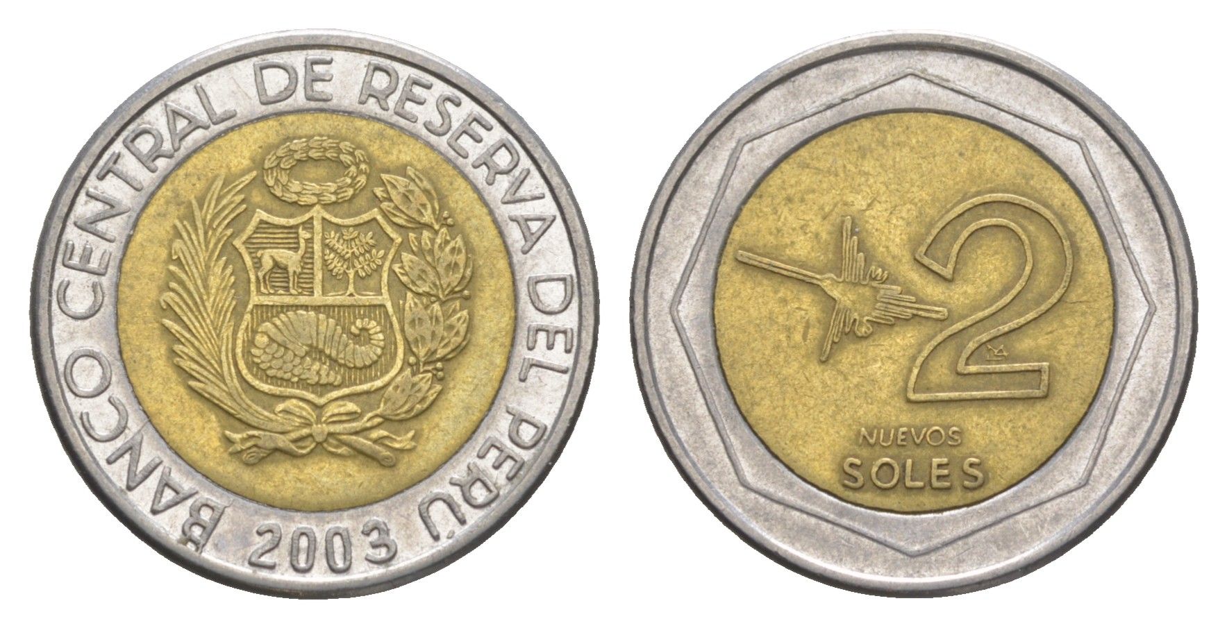 Перу 2 соля 2003 KM 313 биметалл 4638-322
