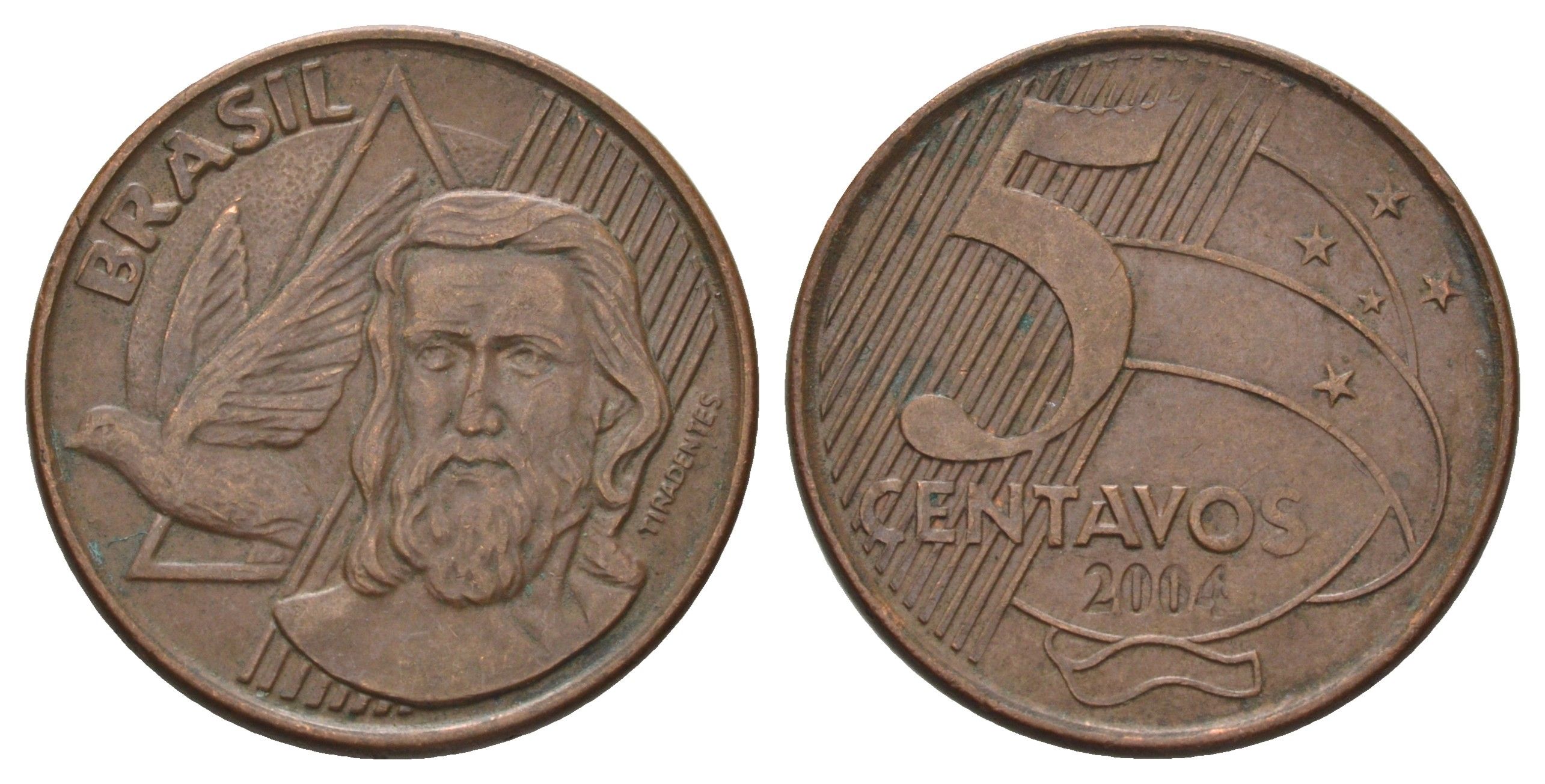 Бразилия 5 сентаво 2004 KM 648 сталь плакированная медью 4159-137